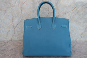 HERMES／エルメス バーキン35 トゴ ブルージーン □F刻印 ハンドバッグ 700080067