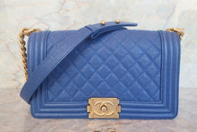 Load image into Gallery viewer, CHANEL LeBOY CHANEL chain shoulder bag Caviar skin Blue/Gold hadware Shoulder bag 700120120
