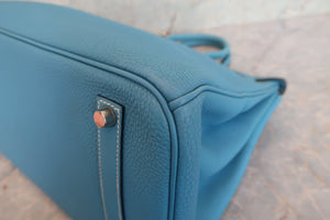 HERMES／エルメス バーキン35 トゴ ブルージーン □F刻印 ハンドバッグ 700080067
