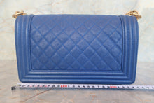Load image into Gallery viewer, CHANEL LeBOY CHANEL chain shoulder bag Caviar skin Blue/Gold hadware Shoulder bag 700120120
