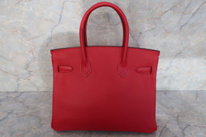 HERMES BIRKIN 30 Epsom leather Rouge casaque T刻印 Hand bag 500100272