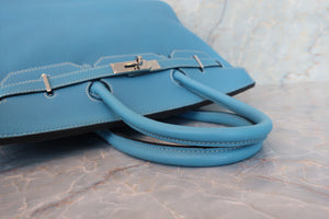 HERMES／エルメス バーキン35 トゴ ブルージーン □F刻印 ハンドバッグ 700080067