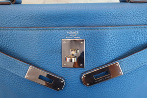 HERMES KELLY 28 Clemence leather Mykonos □O Engraving Shoulder bag 700070190
