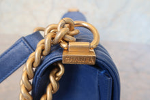 Load image into Gallery viewer, CHANEL LeBOY CHANEL chain shoulder bag Caviar skin Blue/Gold hadware Shoulder bag 700120120
