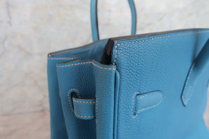 HERMES／エルメス バーキン35 トゴ ブルージーン □F刻印 ハンドバッグ 700080067