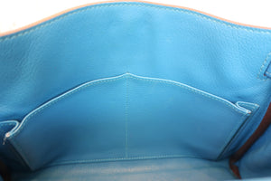 HERMES KELLY 28 Clemence leather Mykonos □O Engraving Shoulder bag 700070190