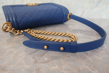 Load image into Gallery viewer, CHANEL LeBOY CHANEL chain shoulder bag Caviar skin Blue/Gold hadware Shoulder bag 700120120
