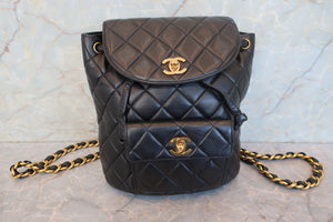 CHANEL Matelasse chain back pack Lambskin Black/Gold hadware Back pack 700090193