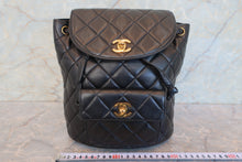 Load image into Gallery viewer, CHANEL Matelasse chain back pack Lambskin Black/Gold hadware Back pack 700090193
