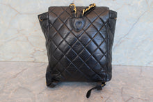 Load image into Gallery viewer, CHANEL Matelasse chain back pack Lambskin Black/Gold hadware Back pack 700090193
