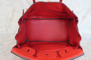 HERMES BIRKIN 30 Clemence leather Rouge casaque □P刻印 Hand bag 600050036