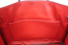 将图片加载到图库查看器，HERMES BIRKIN 30 Clemence leather Rouge casaque □P刻印 Hand bag 600050036
