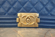 Load image into Gallery viewer, CHANEL LeBOY CHANEL chain shoulder bag Caviar skin Blue/Gold hadware Shoulder bag 700120120
