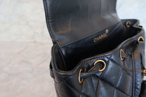 CHANEL Matelasse chain back pack Lambskin Black/Gold hadware Back pack 700090193