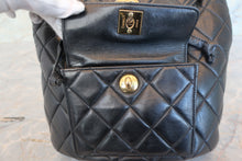Load image into Gallery viewer, CHANEL Matelasse chain back pack Lambskin Black/Gold hadware Back pack 700090193
