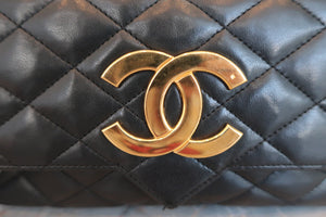 CHANEL/大号经典双C 链条包 羊皮 Black/Gold hadware(黑色/金色金属) 肩背包 600070121