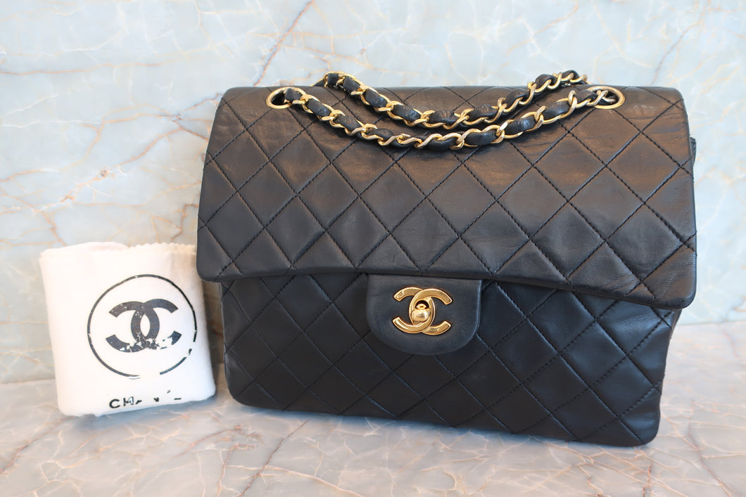 CHANEL/シャネル マトラッセWフラップWチェーンショルダーバッグ ラムスキン ブラック/ゴールド金具 ショルダーバッグ 700070159