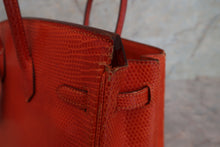 将图片加载到图库查看器，HERMES BIRKIN 25 Lizard Orange □J刻印 Hand bag 600090289
