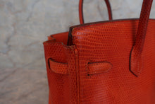 将图片加载到图库查看器，HERMES BIRKIN 25 Lizard Orange □J刻印 Hand bag 600090289
