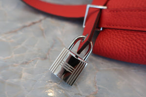HERMES PICOTIN LOCK GM Clemence leather Rouge tomate X刻印 Hand bag 600040213