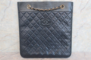 CHANEL/シャネル マトラッセチェーントートバッグ ラムスキン ネイビー/ゴールド金具 トートバッグ 600070110