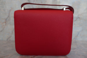 HERMES CONSTANCE3 MINI Epsom leather  Rouge casaque T刻印 Shoulder bag 600100018