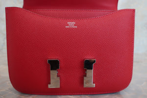 HERMES CONSTANCE3 MINI Epsom leather  Rouge casaque T刻印 Shoulder bag 600100018