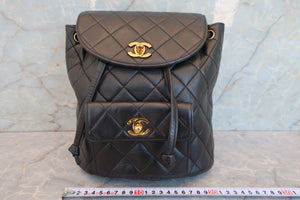 CHANEL Matelasse chain back pack Lambskin Black/Gold hadware Back pack 700070193