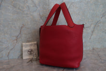 将图片加载到图库查看器，HERMES PICOTIN LOCK PM Clemence leather Rouge casaque A刻印 Hand bag 600100028
