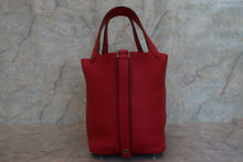 将图片加载到图库查看器，HERMES PICOTIN LOCK PM Clemence leather Rouge casaque A刻印 Hand bag 600100028
