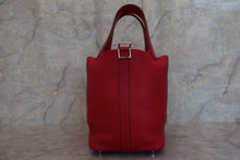 将图片加载到图库查看器，HERMES PICOTIN LOCK PM Clemence leather Rouge casaque A刻印 Hand bag 600100028
