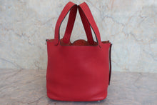 将图片加载到图库查看器，HERMES PICOTIN LOCK MM Clemence leather Rouge casaque X刻印 Hand bag 800070156
