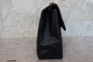 CHANEL Big Matelasse Single flap chain shoulder bag Lambskin Black/Gold hadware Shoulder bag 700090180