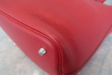将图片加载到图库查看器，HERMES PICOTIN LOCK MM Clemence leather Rouge casaque X刻印 Hand bag 800070156
