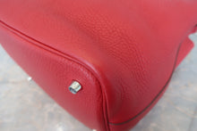 将图片加载到图库查看器，HERMES PICOTIN LOCK MM Clemence leather Rouge casaque X刻印 Hand bag 800070156
