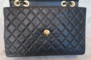 CHANEL Big Matelasse Single flap chain shoulder bag Lambskin Black/Gold hadware Shoulder bag 700090180