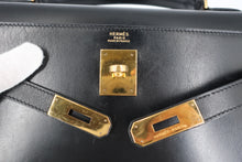 画像をギャラリービューアに読み込む, HERMES／エルメス ケリー32 ボックスカーフ ブラック 〇S刻印 ハンドバッグ 800100108
