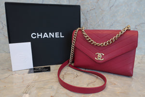 CHANEL/シャネル Vステッチシングルフラップチェーンショルダーバッグ ラムスキン ピンク/ゴールド金具 ショルダーバッグ 500100055