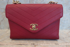 CHANEL/シャネル Vステッチシングルフラップチェーンショルダーバッグ ラムスキン ピンク/ゴールド金具 ショルダーバッグ 500100055