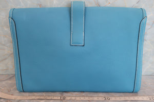 HERMES JIGE PM Clemence leather Blue jean □C刻印 Clutch bag 600070102