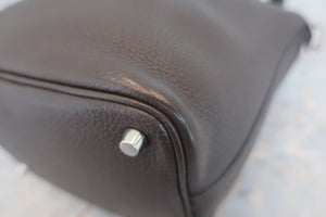HERMES PICOTIN LOCK PM Clemence leather Café  □P刻印 Hand bag 600050169