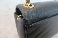 将图片加载到图库查看器，CHANEL/香奈儿 V线 链条包 荔枝皮 Black/Gold hadware(黑色/金色金属) 肩背包 800010177
