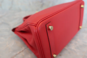 HERMES BIRKIN 25 Swift leather Rouge casaque X刻印 Hand bag 600040212