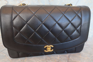 CHANEL  Diana matelasse chain shoulder bag Lambskin Black/Gold hadware Shoulder bag 700090239