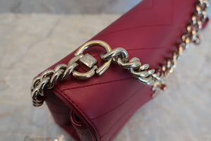 CHANEL/シャネル Vステッチシングルフラップチェーンショルダーバッグ ラムスキン ピンク/ゴールド金具 ショルダーバッグ 500100055