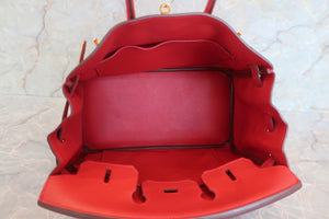HERMES BIRKIN 25 Swift leather Rouge casaque X刻印 Hand bag 600040212