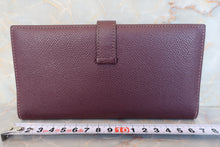 将图片加载到图库查看器，HERMES  Bearn Soufflet Epsom leather Raisin □I刻印 Wallet 600110171
