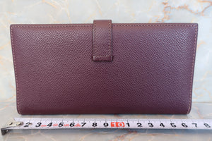 HERMES  Bearn Soufflet Epsom leather Raisin □I刻印 Wallet 600110171