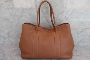 HERMES GARDEN PARTY PM Negonda leather Gold □M刻印 Tote bag 600070103