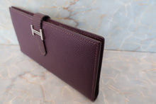 将图片加载到图库查看器，HERMES  Bearn Soufflet Epsom leather Raisin □I刻印 Wallet 600110171
